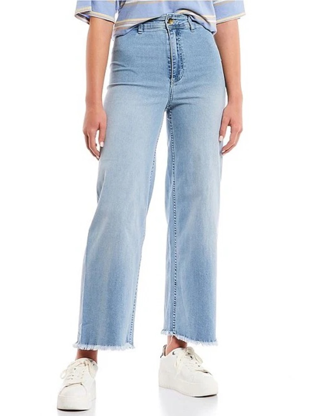Billa Bong Free Fall Jeans High-Rise Light Blue Wide Leg Jeans Cropped 26